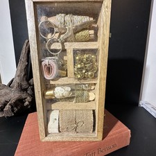 Rare Sewing Kit Shadow Box