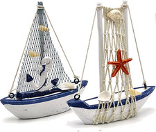 2 PCS Mini Sailboat Decor