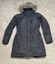 North Face Parka Coat Womens Small Faux Fur Hood Down Insulated Winter Quilted
