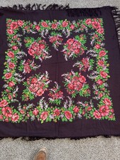Vintage Slavic Shawl, Wool