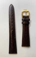 MARVIN 19 mm Vintage NOS Gen Lizard Brown Watch Strap & G/P Buckle