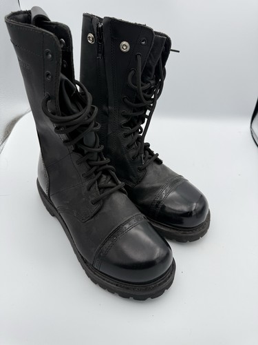 Bates black leather military - bates,