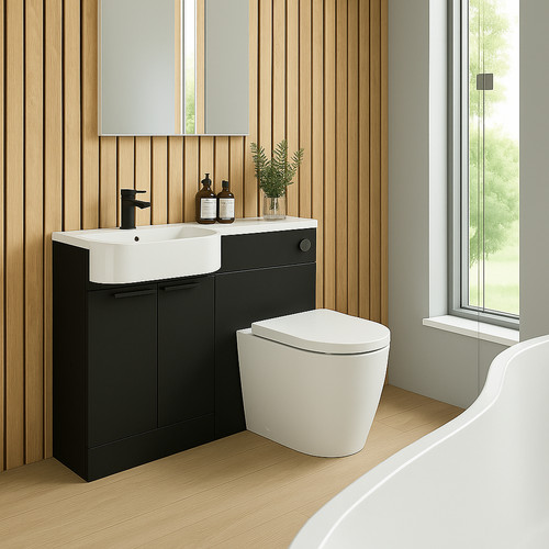 Black bathroom vanity unit - vanity,