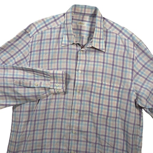 Brioni shirt mens large pink - brioni,