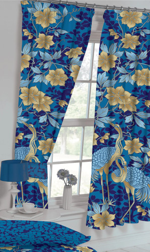 Heron blue curtains - blue, 66
