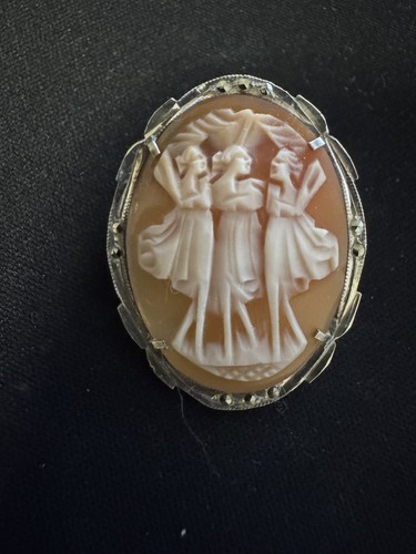 Antique shell cameo three - antique,