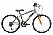 Basis Bolt Bike Mountain Junior Boys Hardtail MTB 24" Wheel 18 Speed Grey Orange