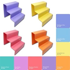 3 Step Tier Sweet Pastel Acrylic Plastic Retail Riser Counter Display Stands
