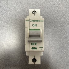 CRABTREE 40 AMP Type 2 16kA MCB CIRCUIT BREAKER POLESTAR B40 40A Single Phase