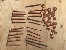 COPPER BOAT NAILS FLAT HEAD MARINE RESTORE SQUARE SHAFT  With Roves