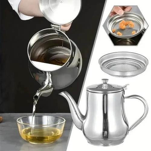 Stainless steel metal teapot - steel,