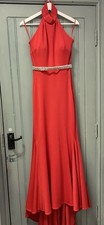 Stunning Ball Gown/ Dress Red Size Small (6-8) With Belt Red Prom, Cruise, Party