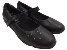 Girl's Junior M&S School Shoes Black Mary Jane Harry Potter Themed Strap New F1