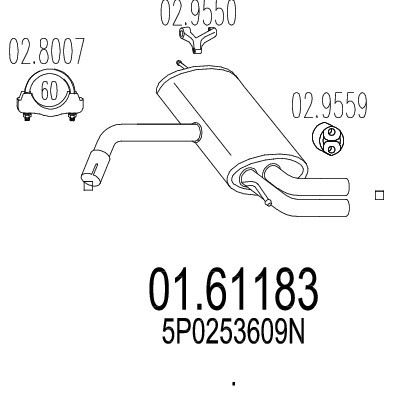 Seat altea rear end silencer - altea,