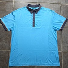 Graeme McDowell GMac By Kartel Blue Print Golf Polo Shirt L Performance Apparel
