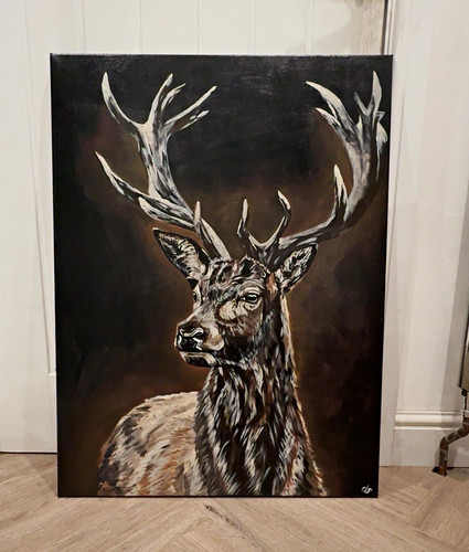 Deer stag painting hand - deer,