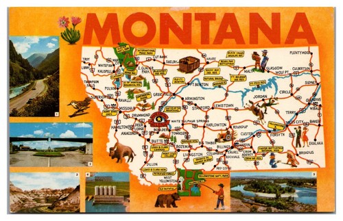 Montana state map pictorial - montana,