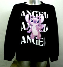 Disney Lilo & Stitch ANGEL Sweatshirt Ladies Black Top Jumper Size Medium