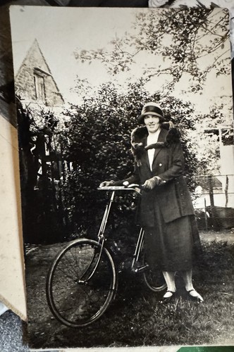 Rppc lady with - rppc, antique