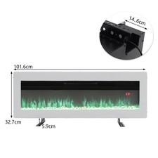 Electric 40/50/60 inch LED Fireplace Media Wall Fire Heater Insert/Wall Mounted