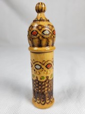 Wooden Etui Needle Case Carved