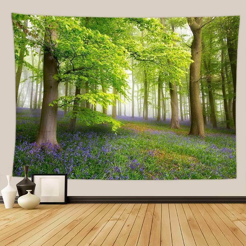 Large green forest wall - green,