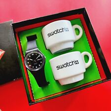Swatch Espresso Limited Edition Watch 1997 Ref GB737 Coffee Cup Set Swiss