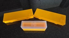 3 Genuine Kodak Photographic Slide Cases Storage Holder Box Container Yellow
