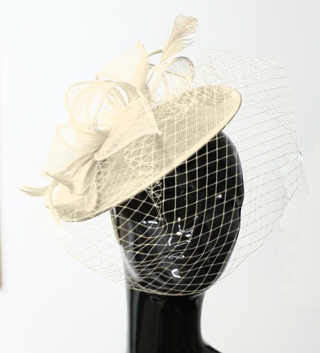 Saucer sinamay headband - sinamay,