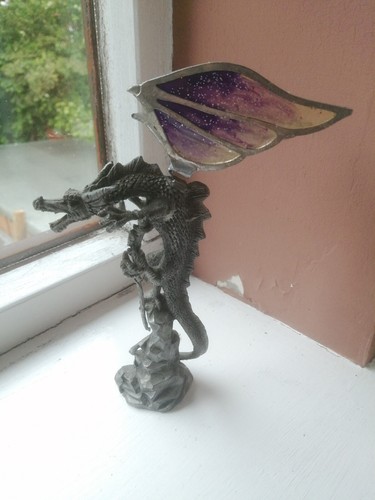 Pewter dragon figure - pewter,