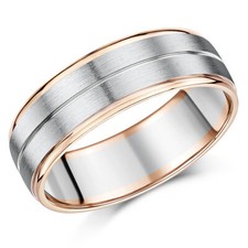 7mm Men's Palladium and 9ct