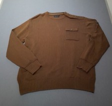 Rockport Jumper Mens Large brown heavy cotton vintage knit