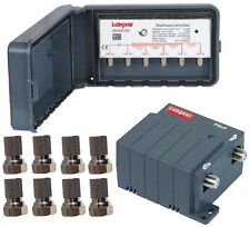 LABGEAR MASTHEAD TV AERIAL SIGNAL AMPLIFIER BOOSTER 4 WAY 4G 5G FILTERED