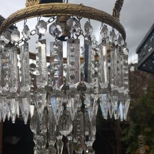 Vintage Crystal Chandelier 10" drop x 8" across. 