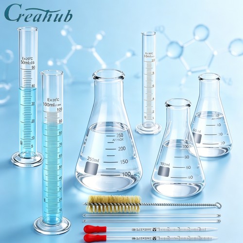 11pcs lab glassware set flasks - lab,