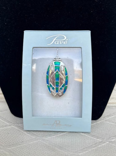 Pave silver tone mosaic locket - pave,