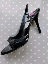 New Black Sacha London Slingback Sandals Heels Shoes Uk  8 Small More Like 7