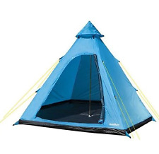 Summit 4 Person Tipi Wigwam Blue Tent & Carry Case Camping Festivals Brand New 