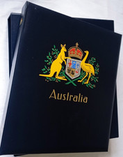 STANLEY GIBBONS  'AUSTRALIA V' BLUE 2-PEG STAMP ALBUM WITH SLIPCASE, EXCELLENT