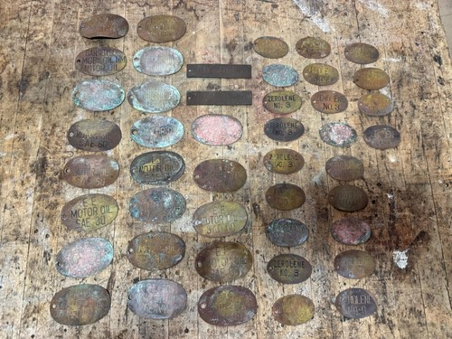 Vintage brass gas pump oil - brass,