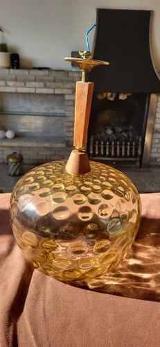 Vintage amber glass light - vintage,