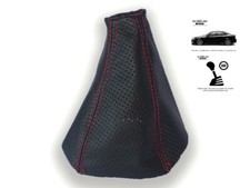 Gear Stick Gaiter For Saab 9-3 2003+ Perforated Leather Red Stitching
