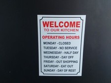 FUNNY SIGN WELCOME TO KITCHEN