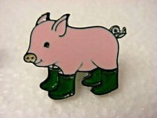Piglet in wellies pin badge