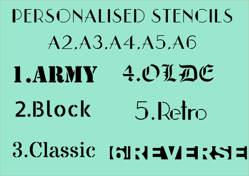 Personalised text stencil - personalised,
