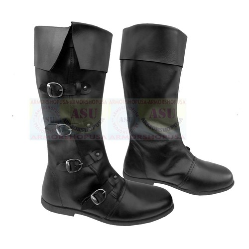 Medieval leather boots - leather,