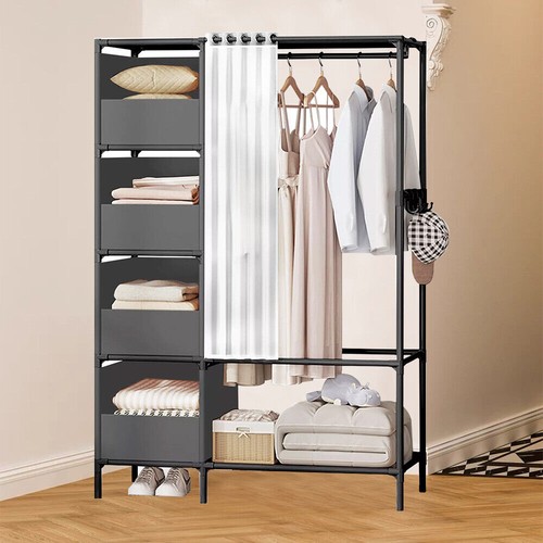 Heavy duty metal clothes - metal, rail