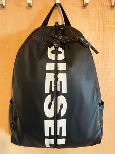 Diesel black white rucksack - black,