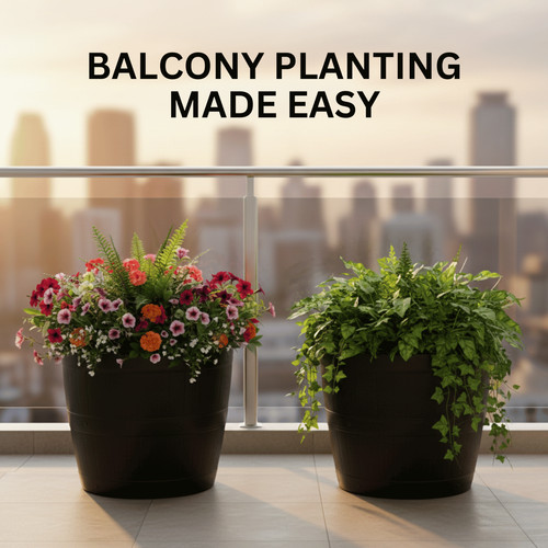 Plastic barrel planter plant - barrel,