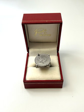 Vintage coin ring Silver tone